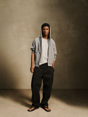 black straight cotton twill cargo trousers for men calvin klein jeans