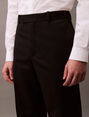 black beauty straight wool gabardine blend trouser for men calvin klein