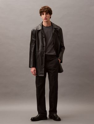 black straight twill trouser for men calvin klein