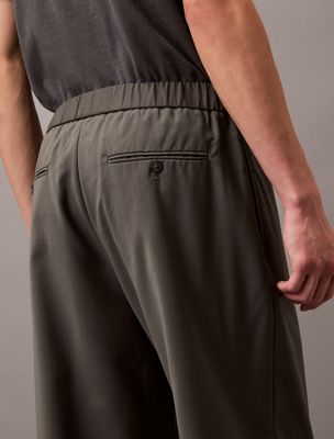 volcanic ash straight wool pull-on pants for men calvin klein