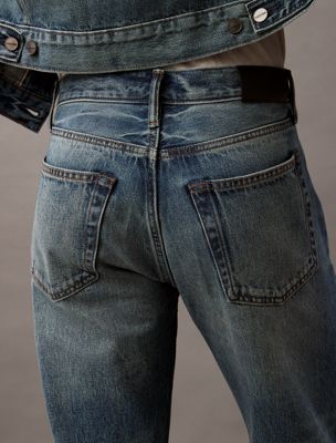 alloy indigo relaxed selvedge jeans for men calvin klein