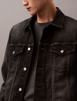 midnight stone cotton cashmere denim jacket for men calvin klein