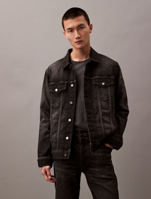 midnight stone cotton cashmere denim jacket for men calvin klein