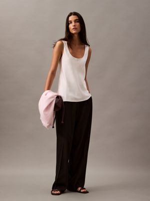  tanktop aus viskose-twill für damen - calvin klein