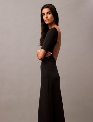 black beauty backless jersey dress for women calvin klein