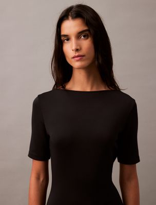 black beauty backless jersey dress for women calvin klein