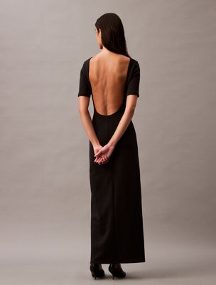 black beauty backless jersey dress for women calvin klein