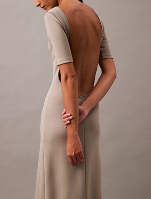 elephant skin backless jersey dress for women calvin klein