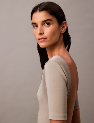 elephant skin backless jersey dress for women calvin klein