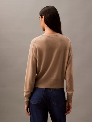 brindle cashmere crewneck jumper for women calvin klein