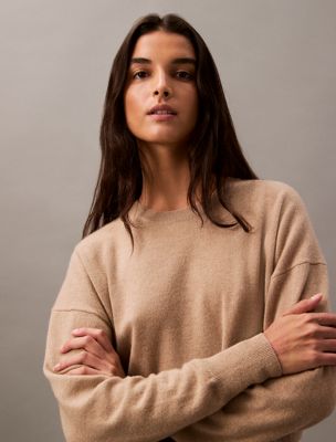 brindle cashmere crewneck jumper for women calvin klein