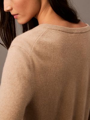 brindle cashmere v-neck sweater for women calvin klein