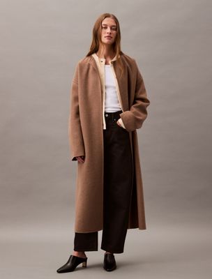 Cashmere Wool Blend Wrap Coat Calvin Klein LV040WL512ZXG