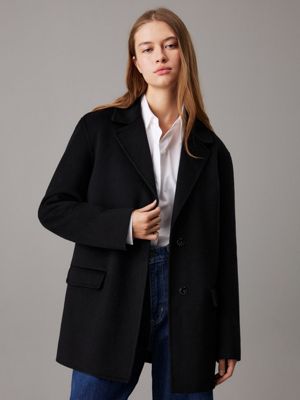  dwustronny płaszcz z mieszanki wełny dla kobiety - calvin klein