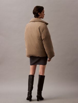 doudoune courte brown pour femmes calvin klein