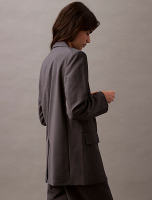 blazer in misto lana tropicale endless gray da donne calvin klein
