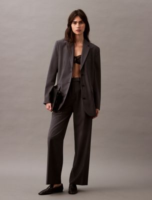 blazer in misto lana tropicale endless gray da donne calvin klein