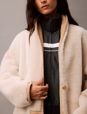 Calvin klein shearling coat online