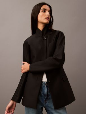 black beauty cavalry twill jacket for women calvin klein