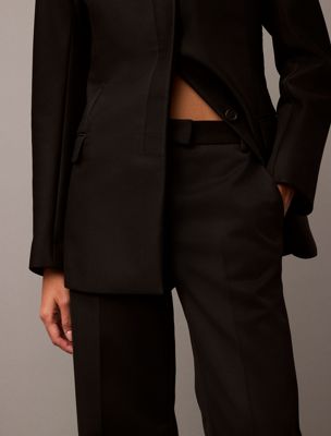 black beauty maßgenaue kavalleriehose mit niedrigem bund für damen - calvin klein