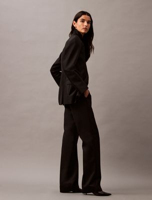 black beauty maßgenaue kavalleriehose mit niedrigem bund für damen - calvin klein
