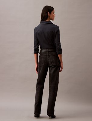 midnight stone loose fit kaschmir-denim-jeans für damen - calvin klein