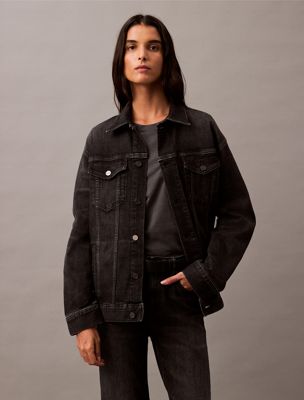 Calvin klein denim jacket black best sale