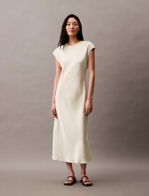 aloe wash satin sheath dress for women calvin klein