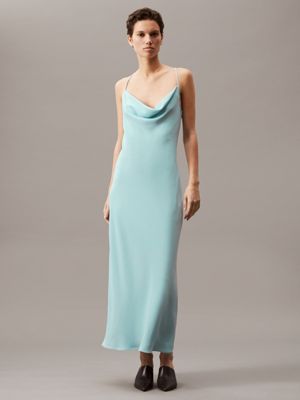 ether polyester crepe slip dress for women calvin klein