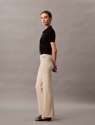 turtledove stretch viscose trousers for women calvin klein