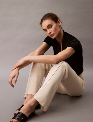 turtledove stretch viscose trousers for women calvin klein