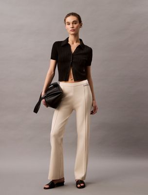 multi stretch viscose trousers for women calvin klein