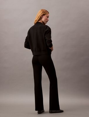 black stretch viscose trousers for women calvin klein