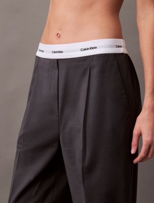 endless gray tropical wool blend trousers for women calvin klein