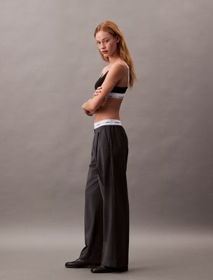 endless gray tropical wool blend trousers for women calvin klein