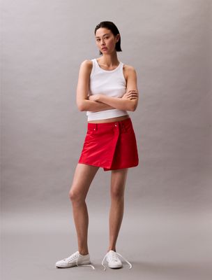  gecoate nylon mini-wikkelrok - pride voor dames - calvin klein jeans