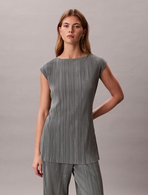grey plissé tuniek voor dames - calvin klein