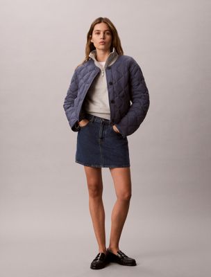 blue quilted liner jacket for women calvin klein