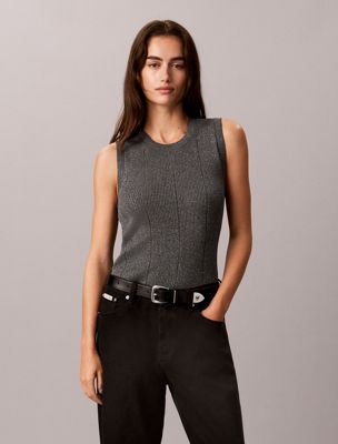 grey shine blend tank top for women calvin klein