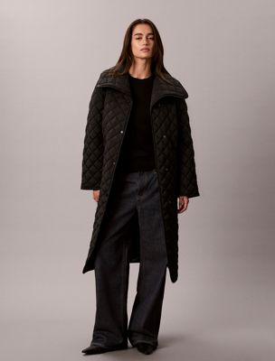 black quilted liner coat for women calvin klein