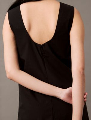 black sleeveless cotton poplin mini dress for women calvin klein jeans