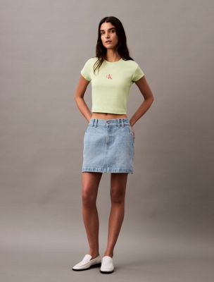 butterfly slim cropped monogram t-shirt for women calvin klein jeans