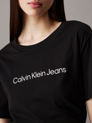 black logo t-shirt for women calvin klein jeans