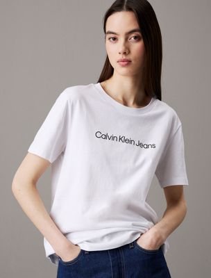 multi logo t-shirt for women calvin klein jeans