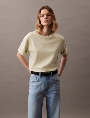 aloe wash relaxed gloss logo t-shirt for women calvin klein jeans