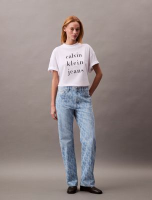 multi 90's straight logo jeans for women calvin klein jeans