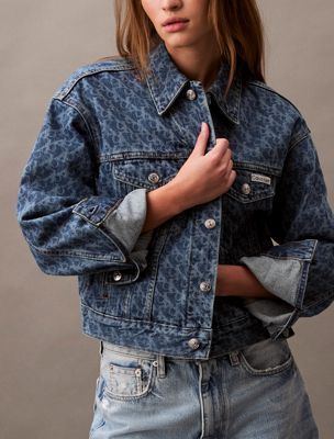 marquee 90's logo denim jacket for women calvin klein jeans