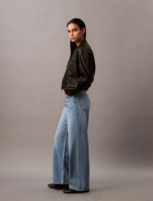 blue lyle wide leg jeans for women calvin klein jeans