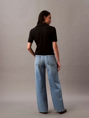 blue lyle wide leg jeans for women calvin klein jeans