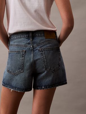 light peri relaxed denim bermuda shorts for women calvin klein jeans